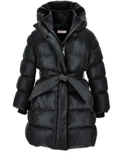 Cappotto imbottito con cintura a nastro