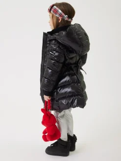 Cappotto imbottito con cintura a nastro