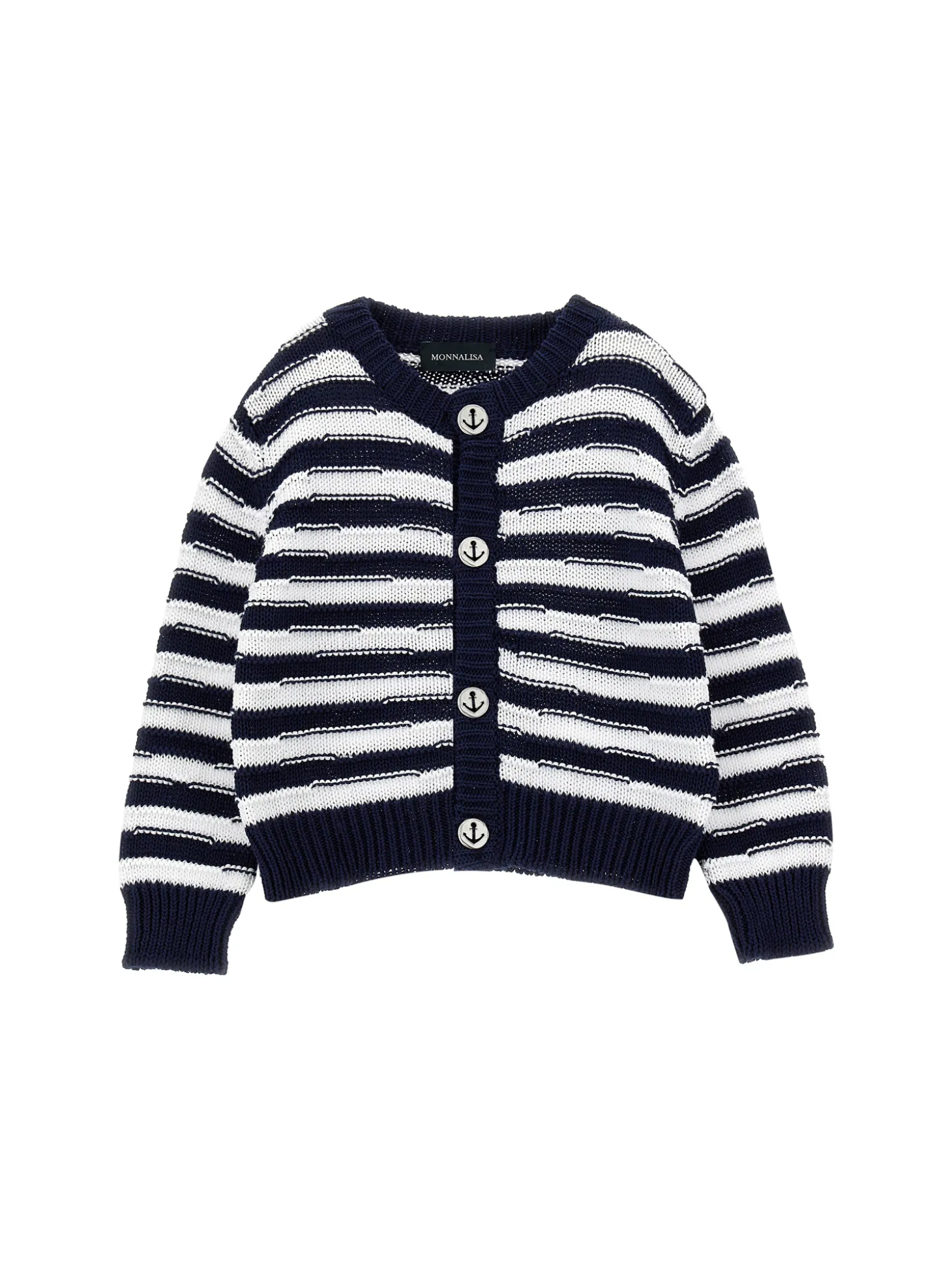 Cardigan a righe marina cotone