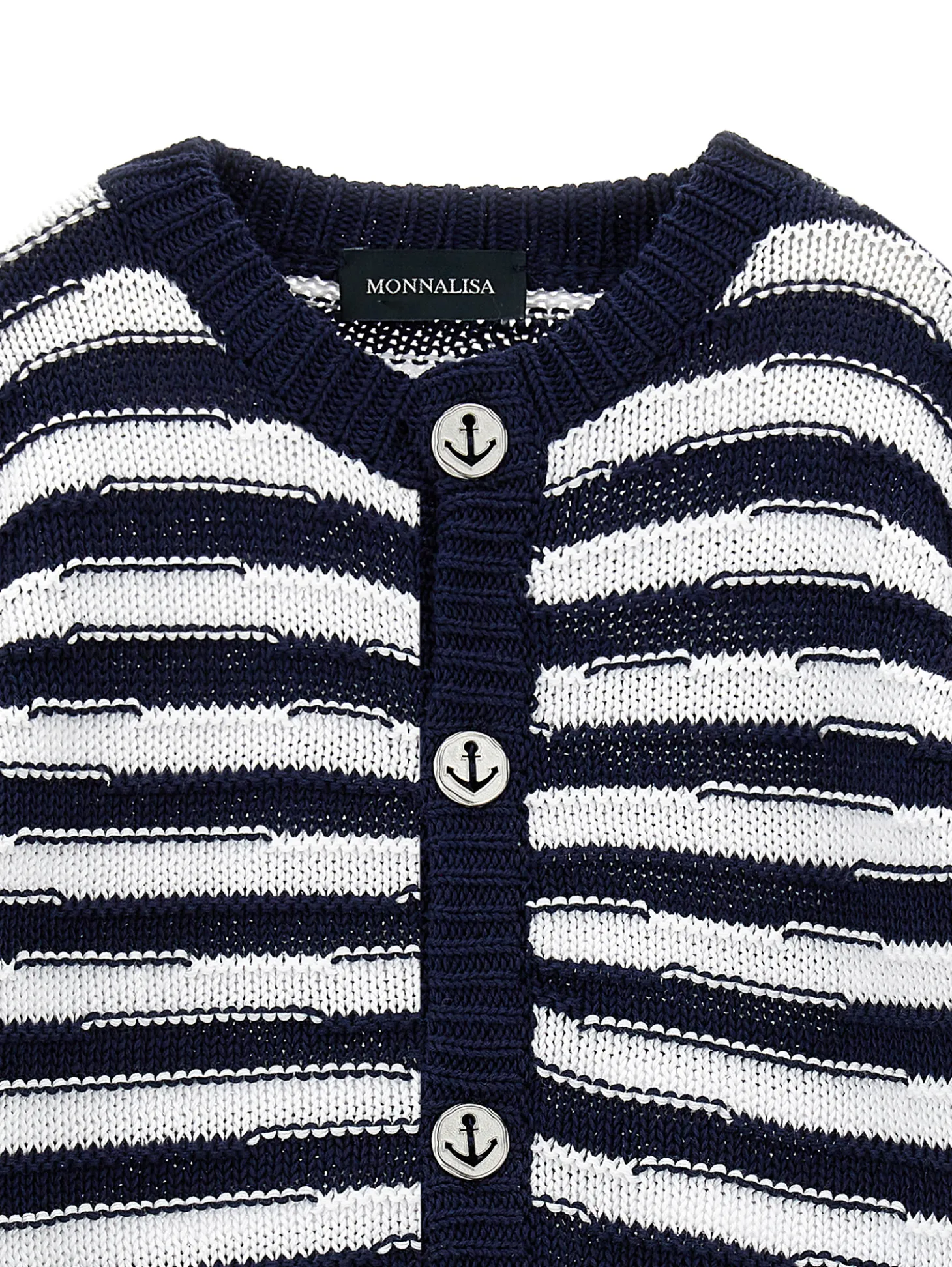 Cardigan a righe marina cotone