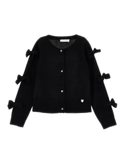 Cardigan con fiocchi applicati