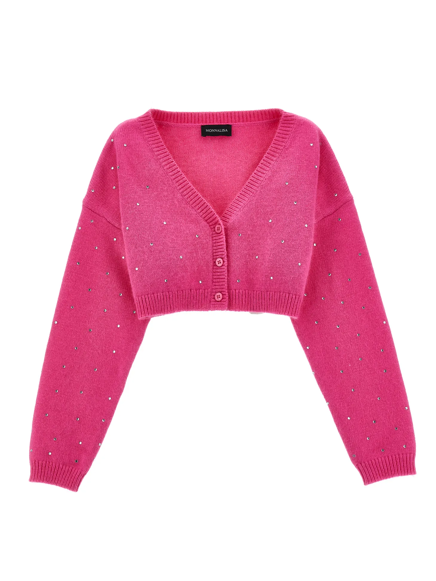 Cardigan corto strass allover