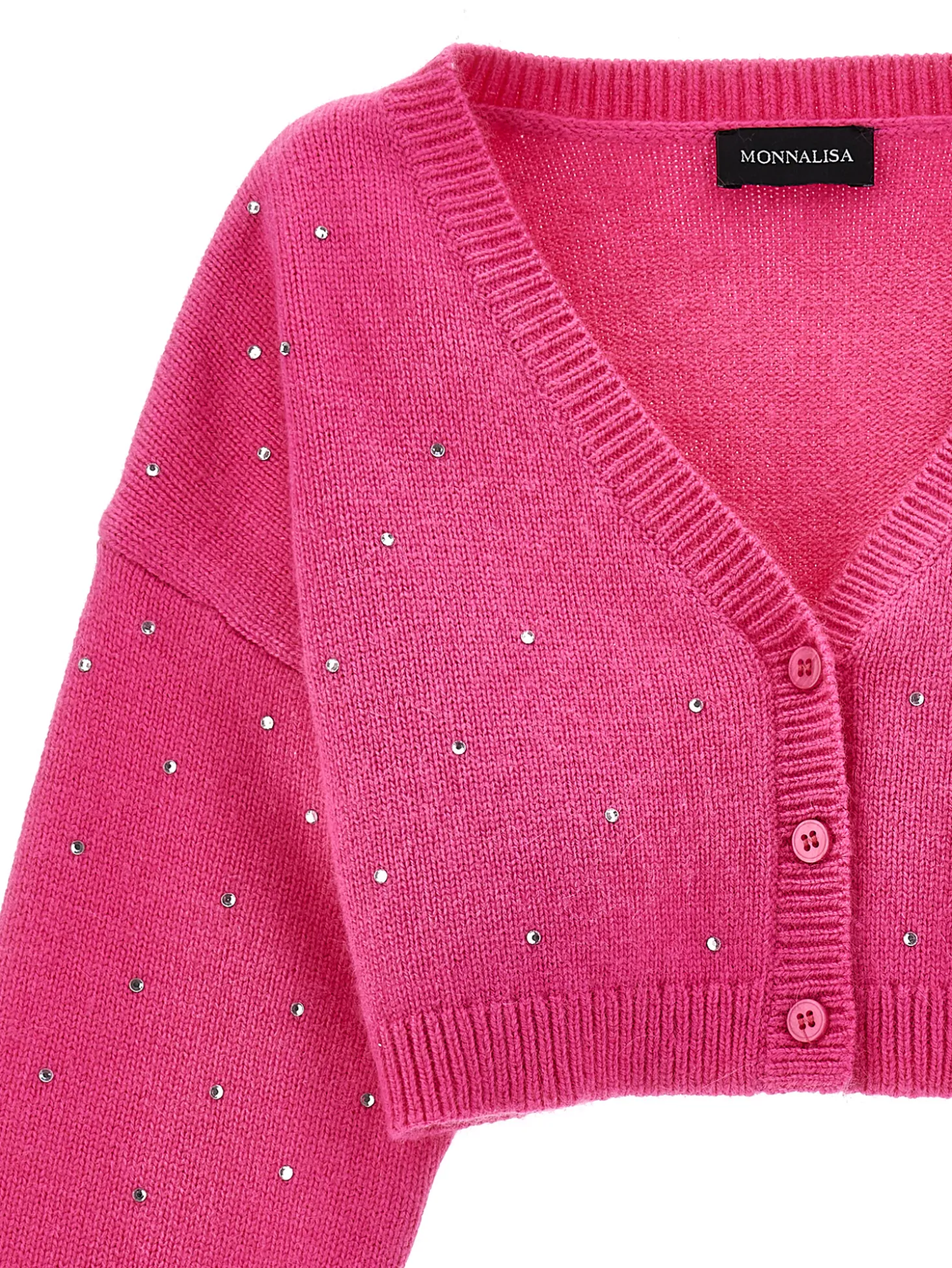 Cardigan corto strass allover