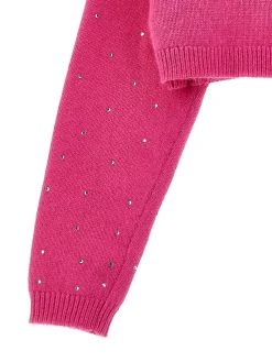 Cardigan corto strass allover