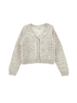 Cardigan corto traforato