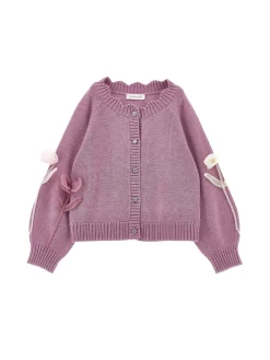Cardigan fiori a intarsio