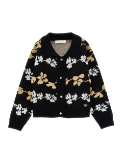 Cardigan jacquard con colletto