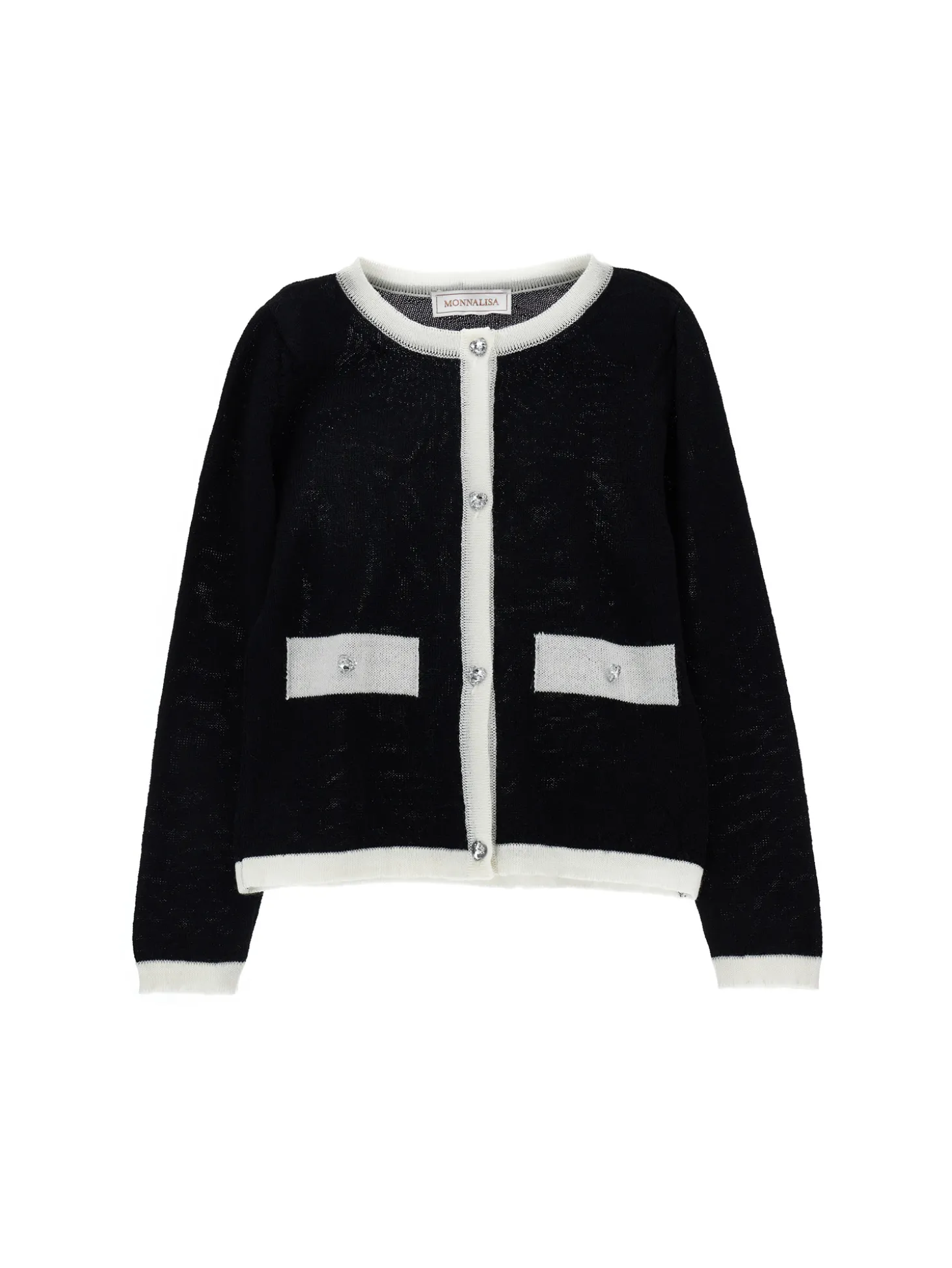 Cardigan lana merino bicolor