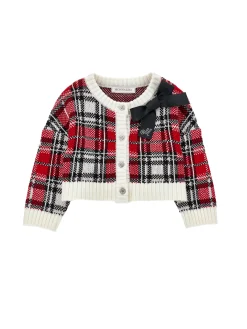 Cardigan misto lana tartan