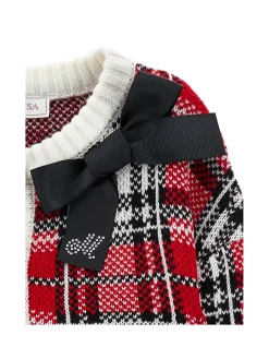 Cardigan misto lana tartan
