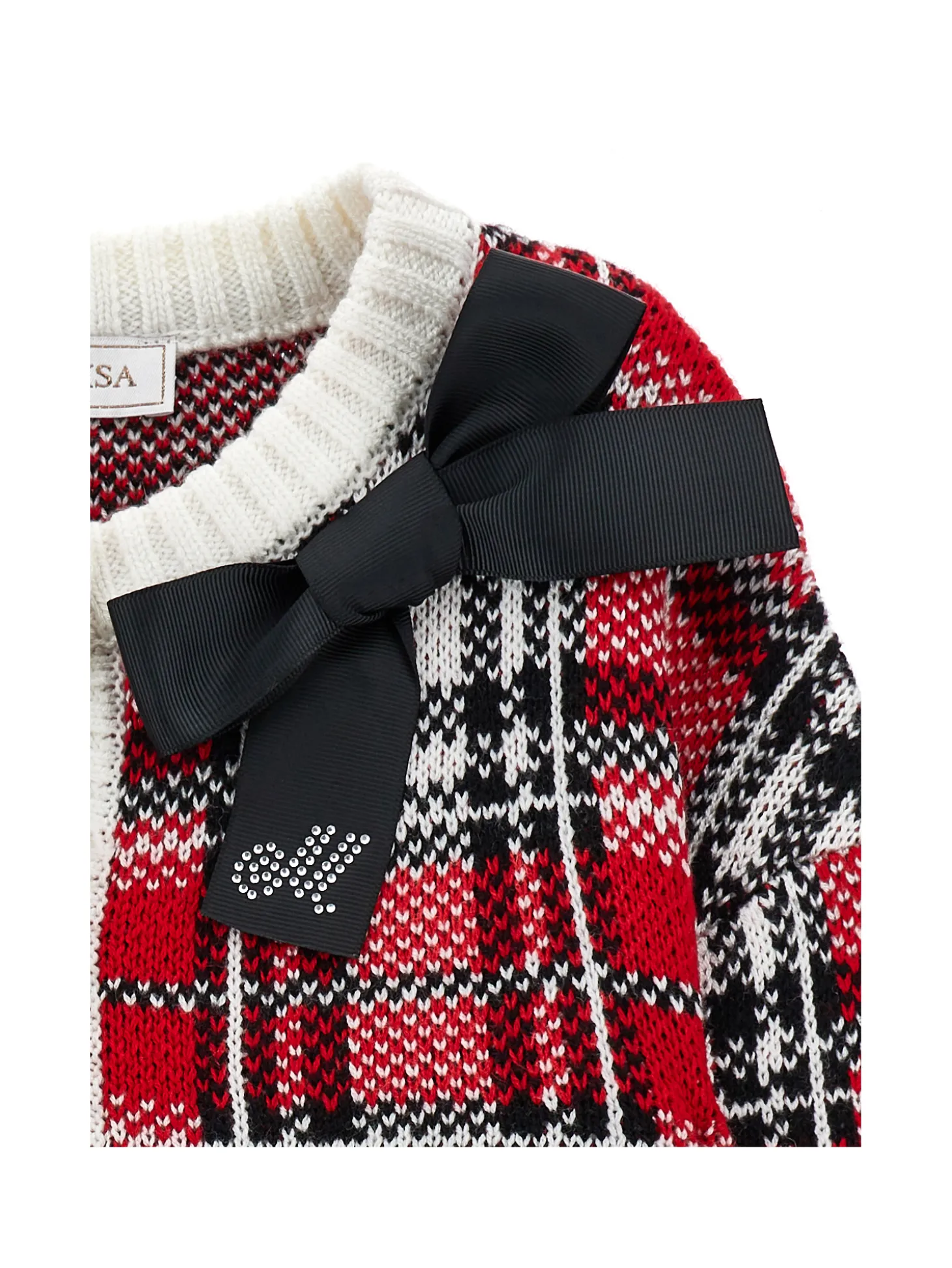 Cardigan misto lana tartan
