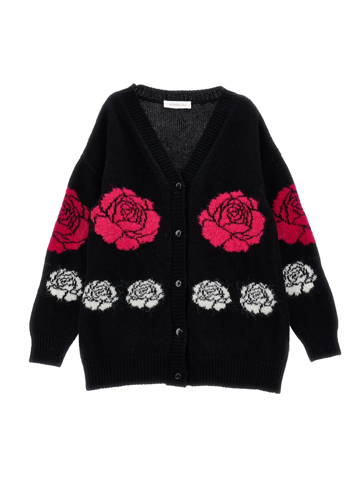 Cardigan supersoft a intarsio