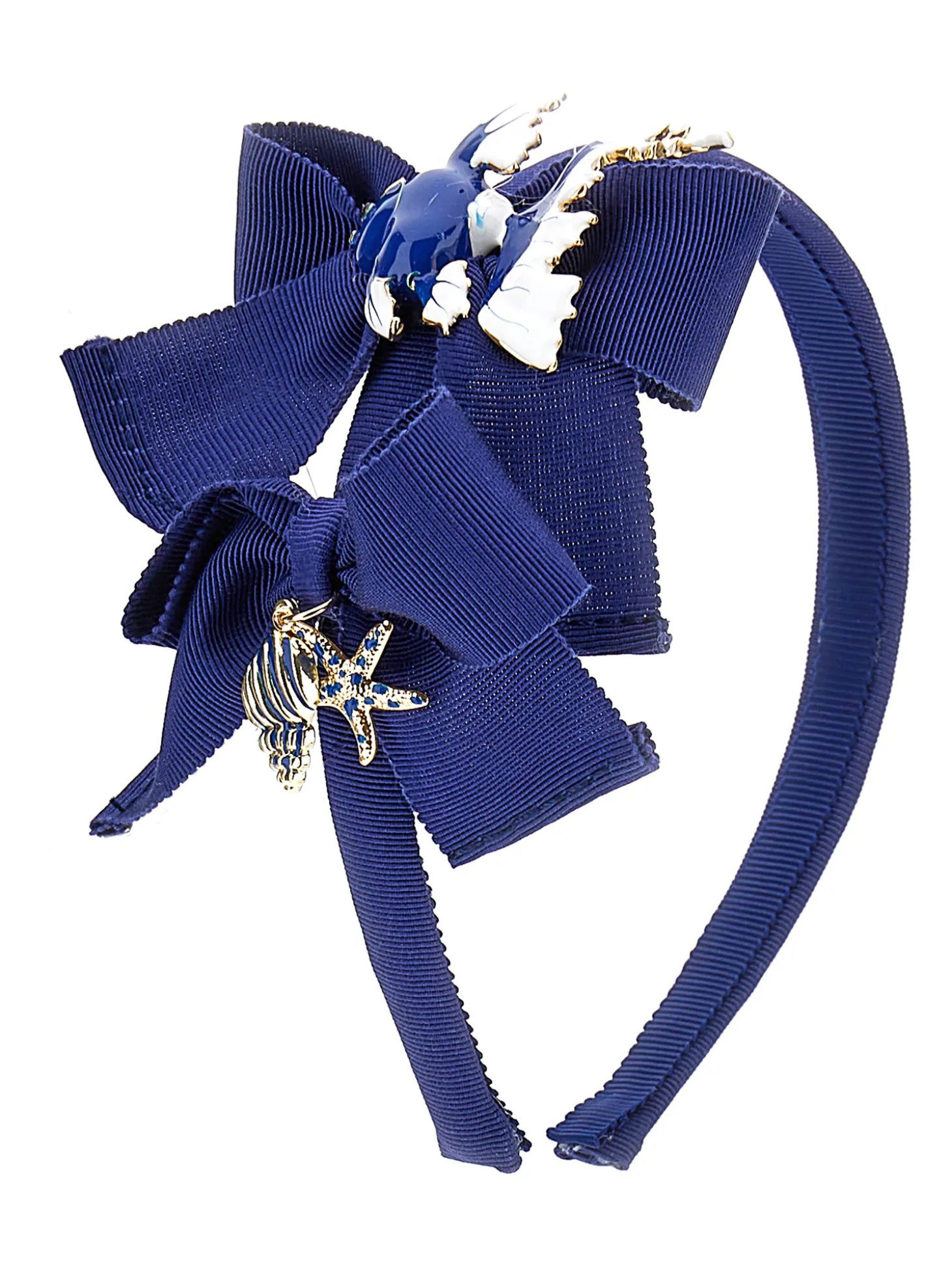 Cerchietto grosgrain e charms