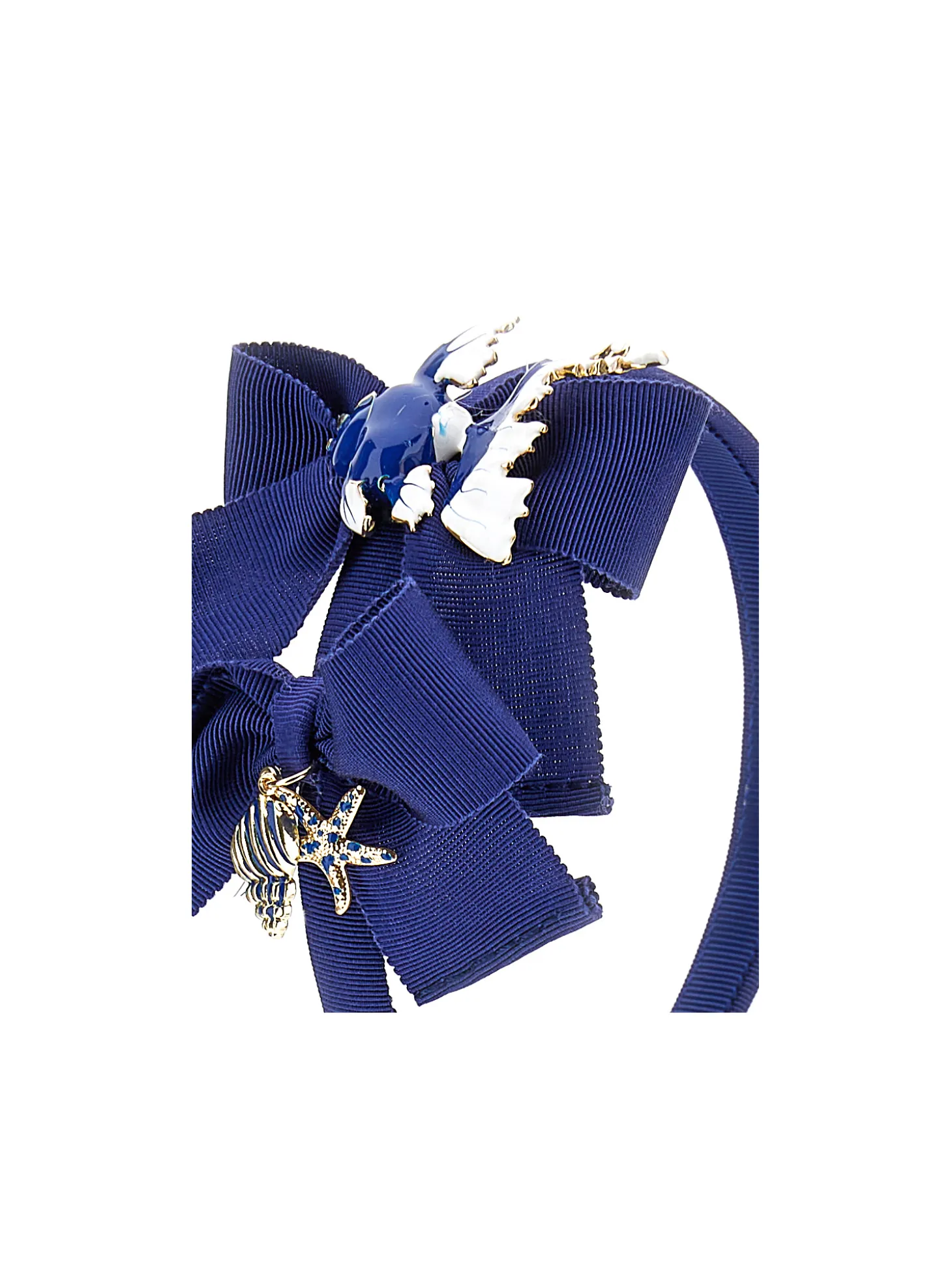 Cerchietto grosgrain e charms