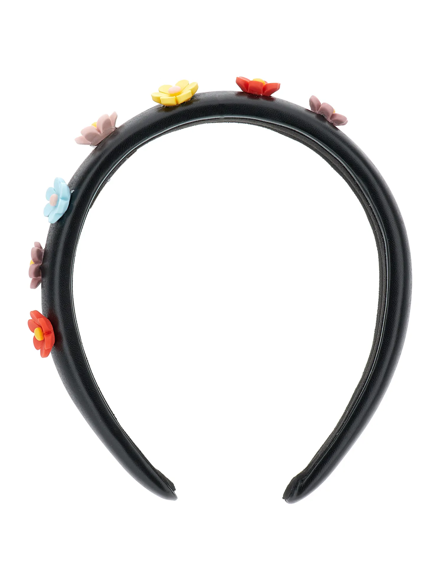 Cerchietto tessuto spalmato con fiori