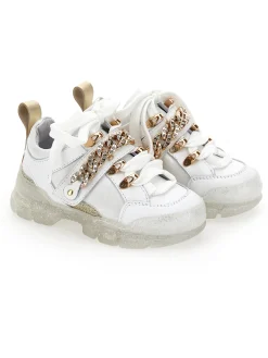 Chunky raso pelle con catena strass