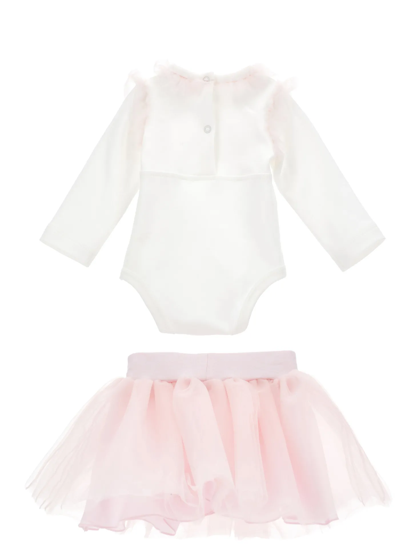 Completo 2 pezzi con tulle e fiore applicato
