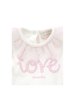 Completo 2 pezzi ricamato con tulle stampato