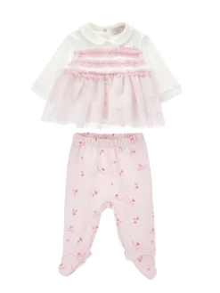 Completo 2 pezzi tulle stampato