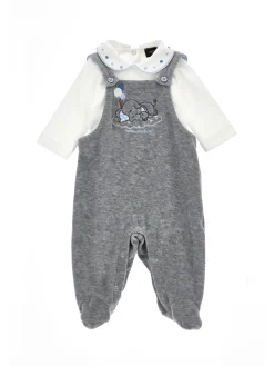 Completo cotone ciniglia salopette