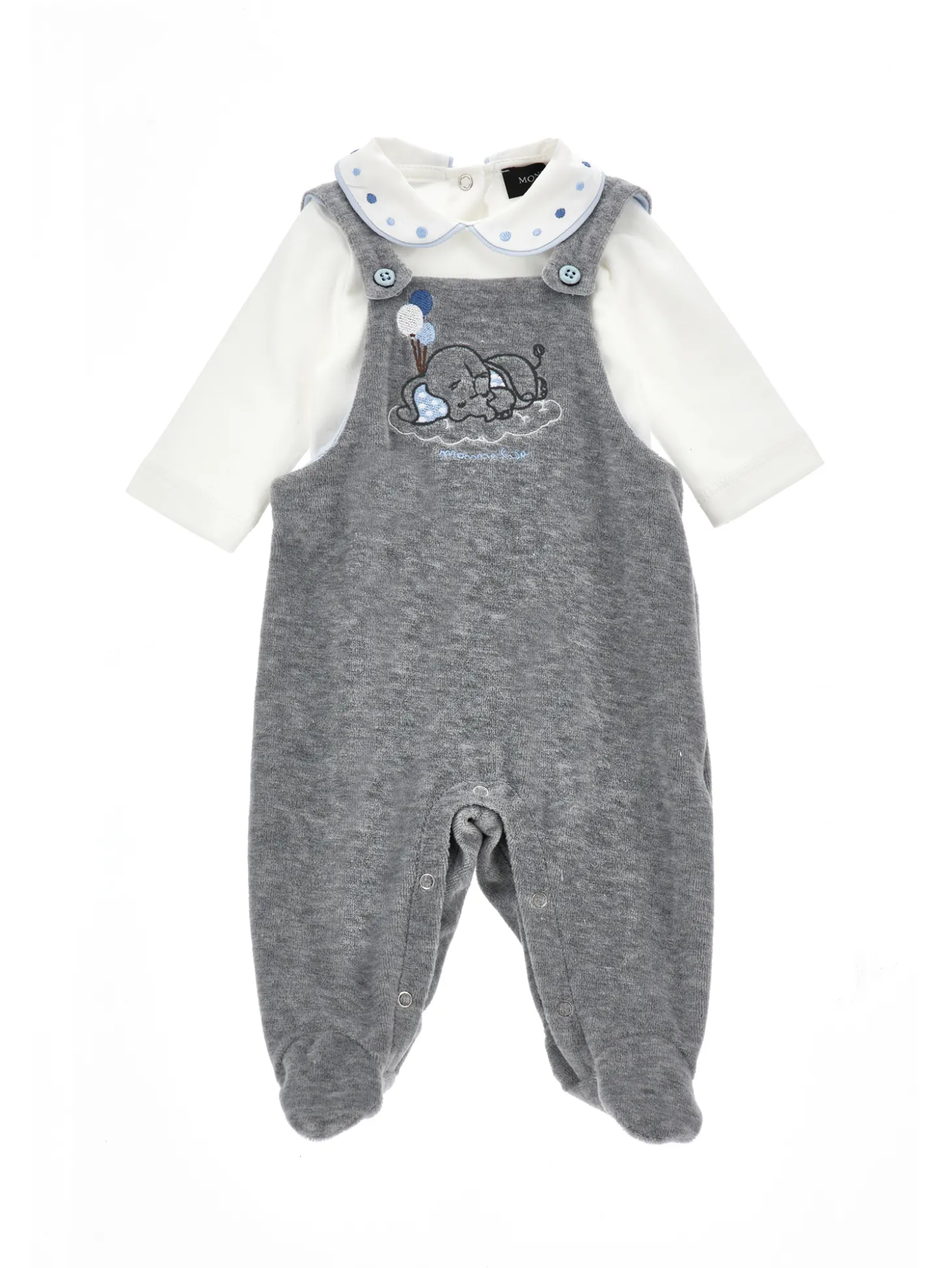 Completo cotone ciniglia salopette