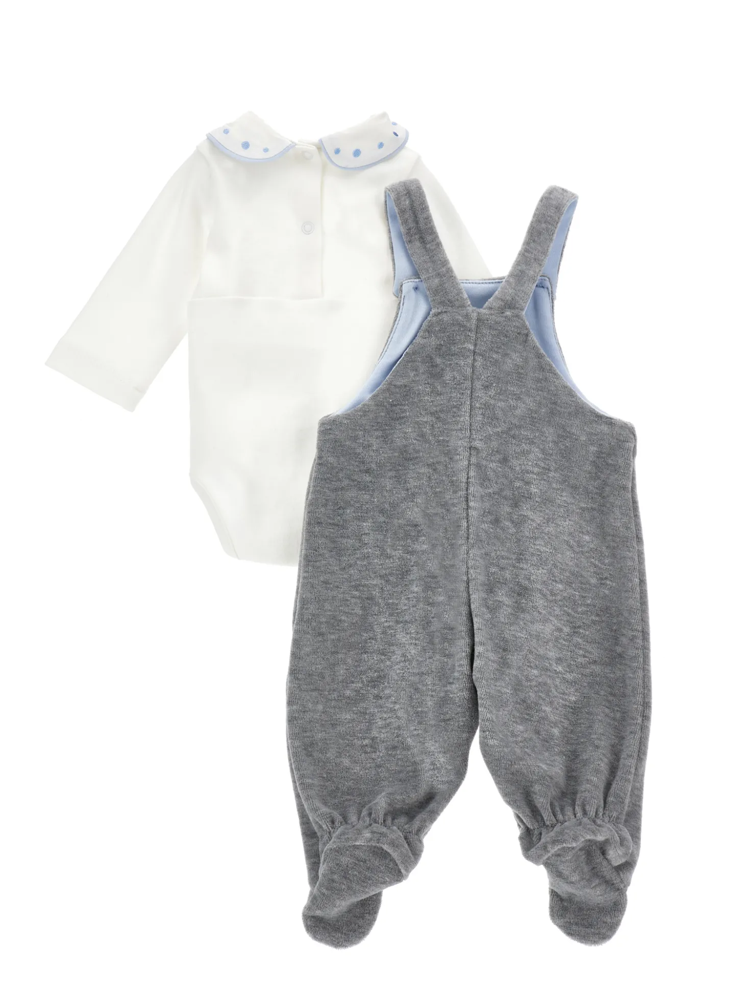 Completo cotone ciniglia salopette