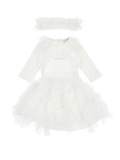 Completo cotone e tulle tre pezzi