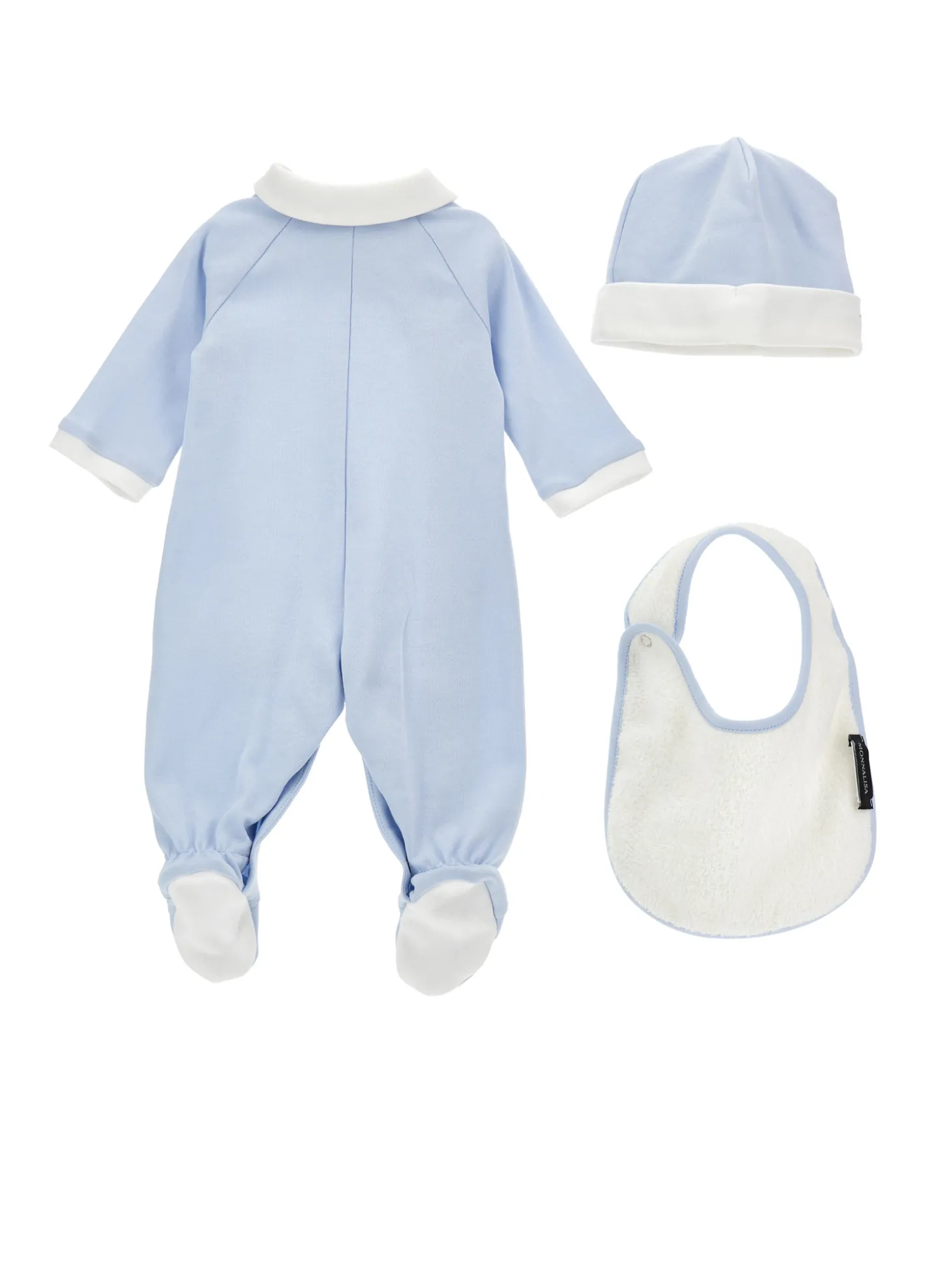 Completo cotone tutina con accessori bicolor