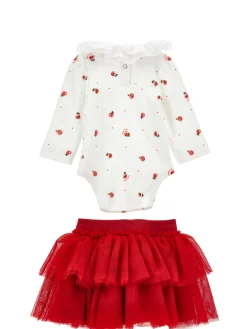Completo due pezzi cotone e tulle