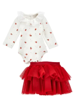 Completo due pezzi cotone e tulle