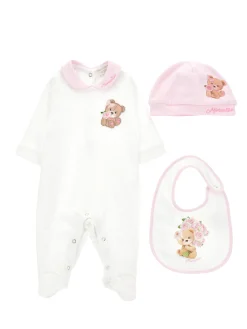 Completo neonata, tre pezzi cotone pois