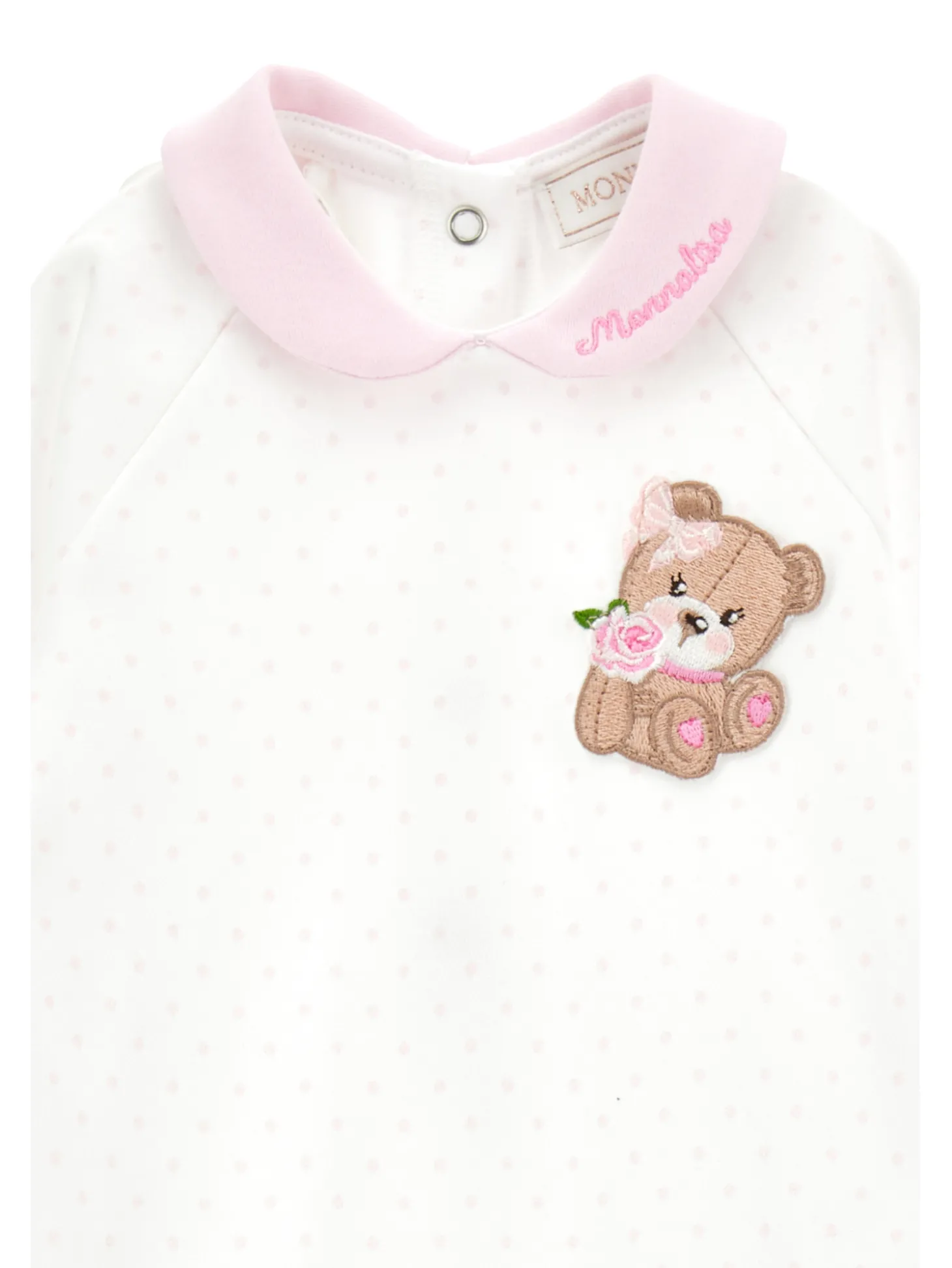 Completo neonata, tre pezzi cotone pois