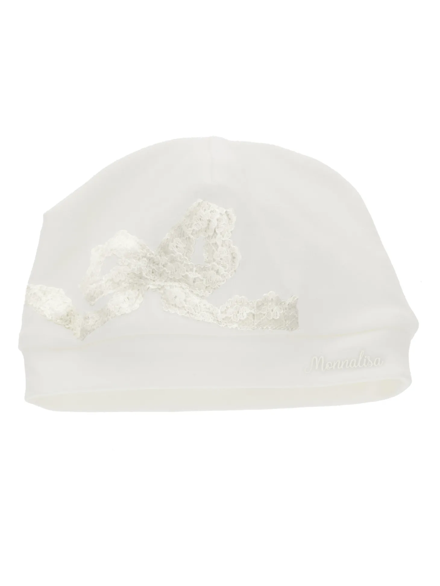 Cuffietta cotone con fiocco in pizzo