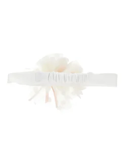Fascia jersey con fiocco in tulle plumetis