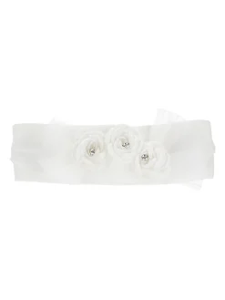 Fascia jersey con fiorellini e tulle