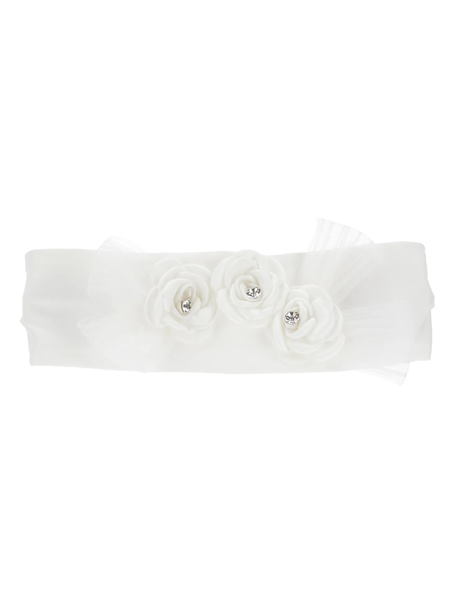 Fascia jersey con fiorellini e tulle