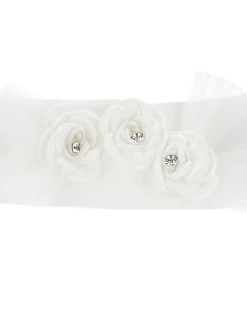 Fascia jersey con fiorellini e tulle
