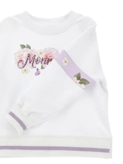 Felpa aperta con logo strass