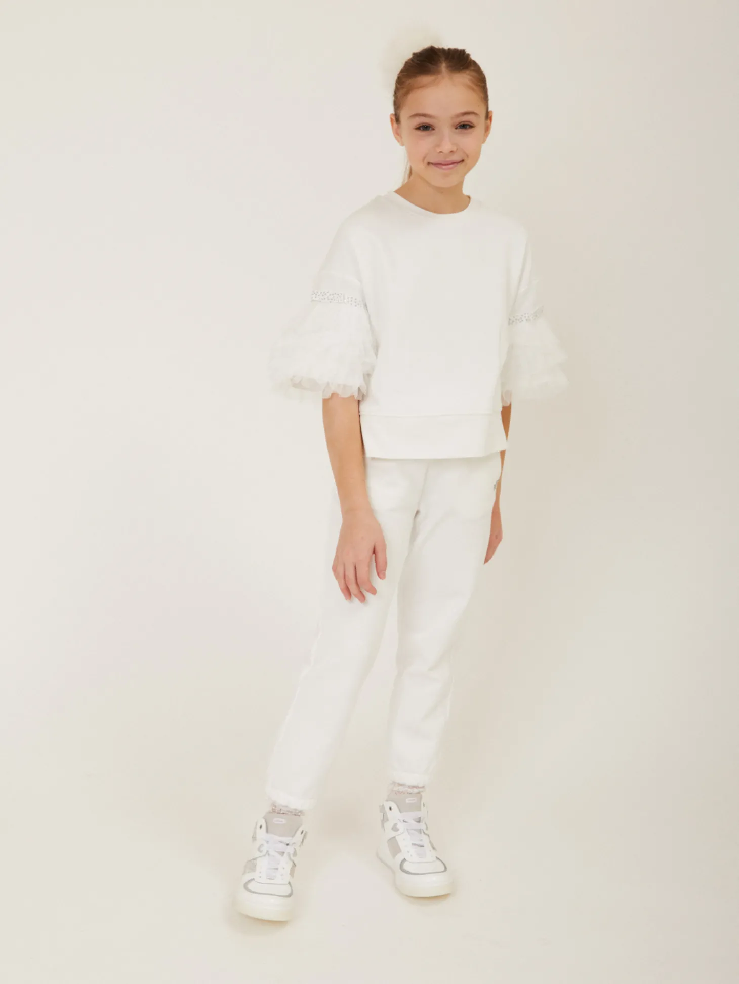 Felpa chic con tulle