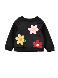 Felpa chiusa con maxi fiori