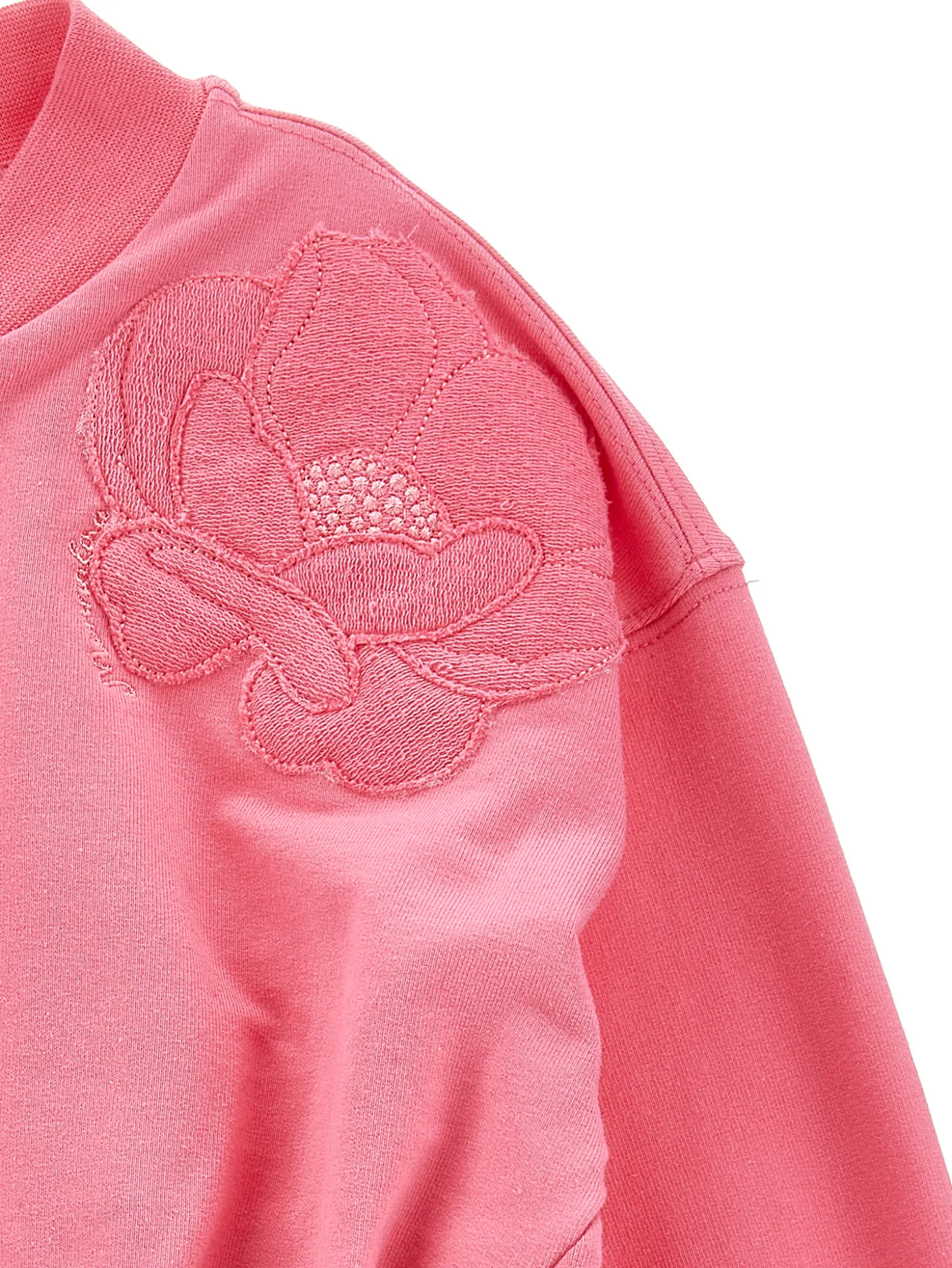 Felpa con zip ricamo anemoni