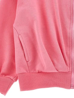 Felpa con zip ricamo anemoni