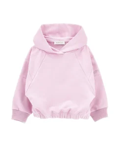 Felpa cotone hoodie con borchiette