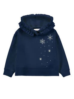 Felpa cotone rouche e strass