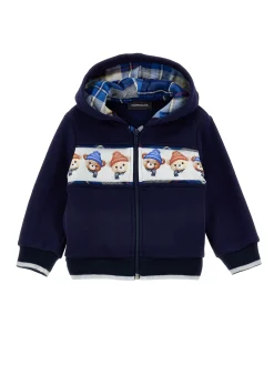 Felpa hoodie bicolor con orsetti