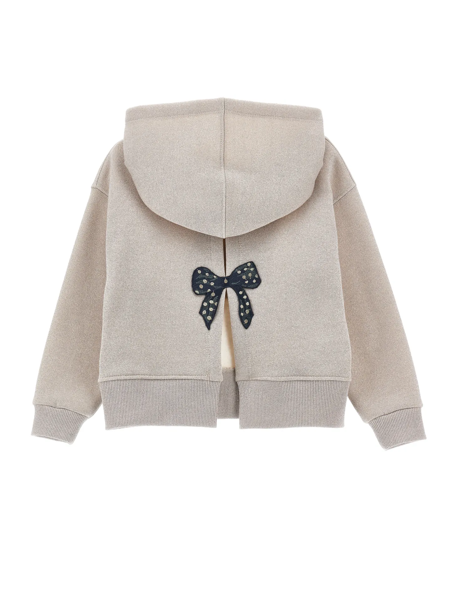 Felpa lurex con cappuccio