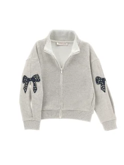 Felpa lurex con fiocchi