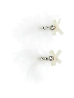 Fermagli capelli piume e strass