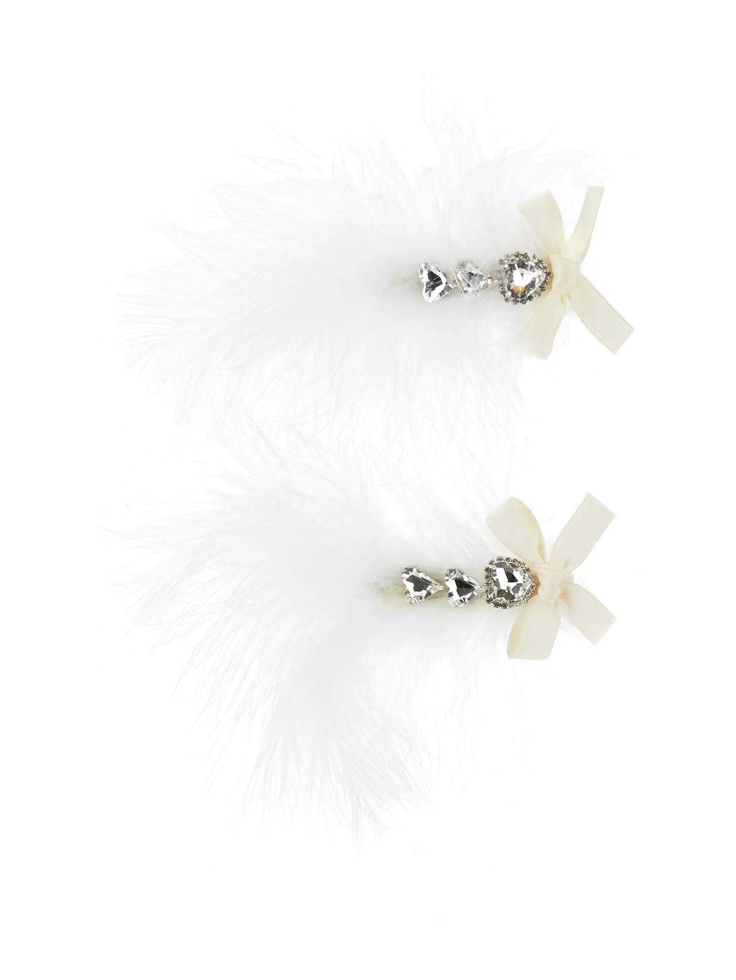 Fermagli capelli piume e strass
