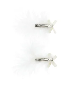 Fermagli capelli piume e strass